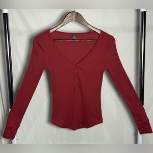Red Wild Fable Long Sleeve Top Sz XS